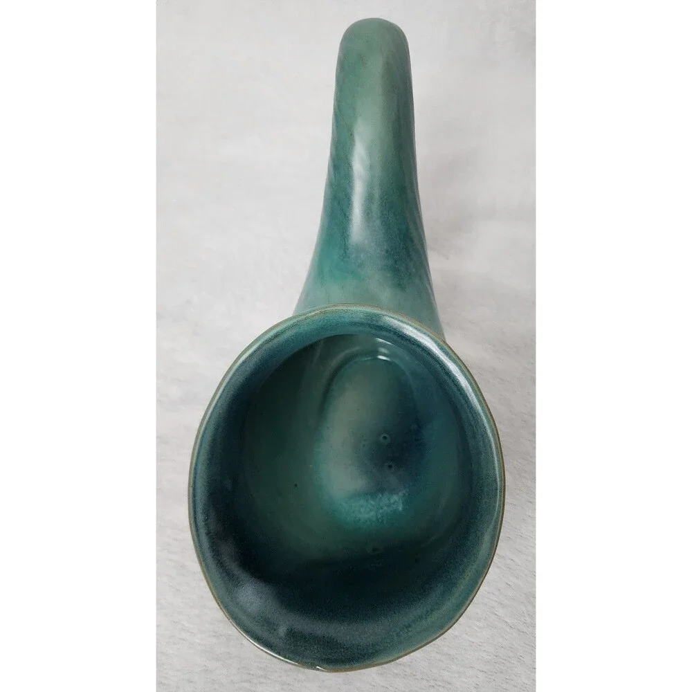 Frankoma Pottery ~ Beautiful Blue Cornucopia Horn